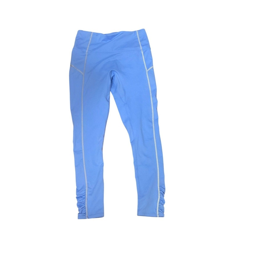 Free People FP Movement Leggings Womens Small Blue Ruched Ankle Active Yoga